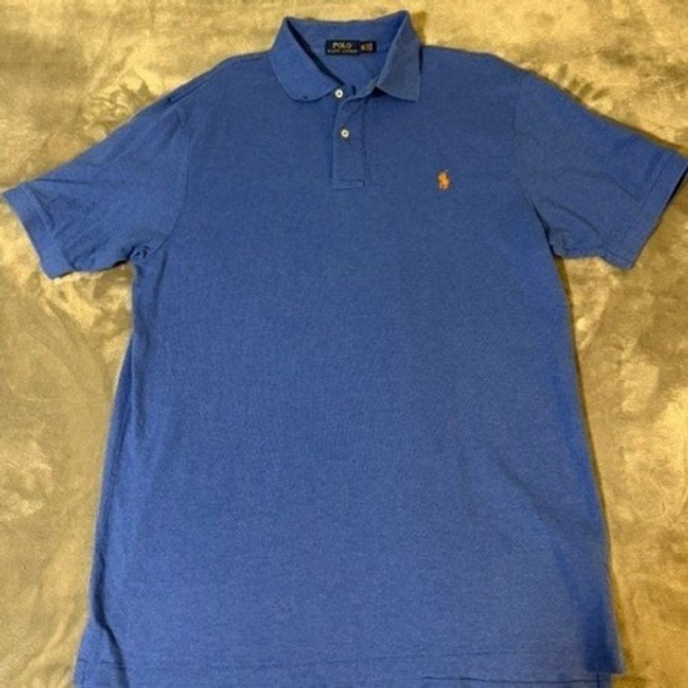 Polo Ralph Lauren Polo Shirt Mens XLT Blue Classic Fit Short Sleeve Pony Logo